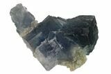 Cubic, Blue-Green Fluorite Crystals on Quartz - China #132771-1